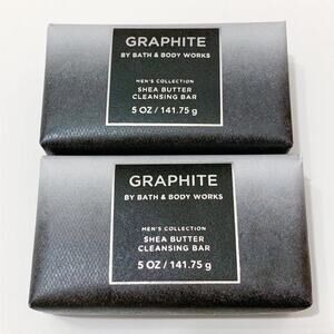 2-Pack Bath & Body Works Men's GRAPHITE Cleansing Bar 5 oz Each NEW SHEA